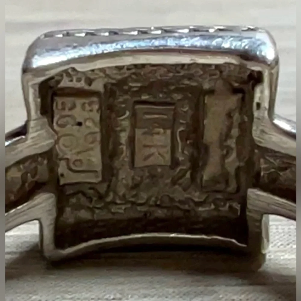 Vintage Carol Felley Sterling Silver & 14K Gold Square Band Ring, Size 5, 3.6g